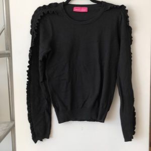 Pookie and Sebastian Ruffled Black Sweater